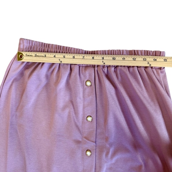 Vintage Land N Sea Chic Mauve Button-Down A-Line Skirt Size 18 Made in USA - Picture 5 of 9